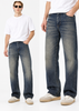 Men’s Charcoal Grey Stone Washed Faded Baggy -fit Jeans |THE DIVINE