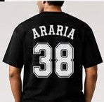 Araria 38 Oversized Back Print T-Shirt | Unisex Streetwear | Premium Cotton | Black