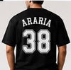 Araria 38 Oversized Back Print T-Shirt | Unisex Streetwear | Premium Cotton | Black