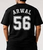 Arwal 56 Oversized Back Print T-Shirt | Unisex Streetwear | Premium Cotton | Black