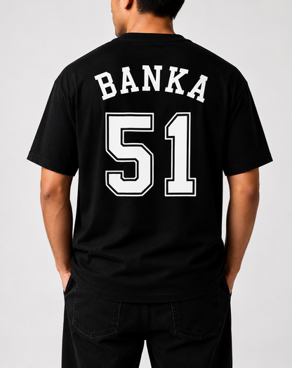 Banka 51 Oversized Back Print T-Shirt | Unisex Streetwear | Premium Cotton | Black