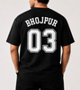 Bhojpur 03 Oversized Back Print T-Shirt | Unisex Streetwear | Premium Cotton | Black