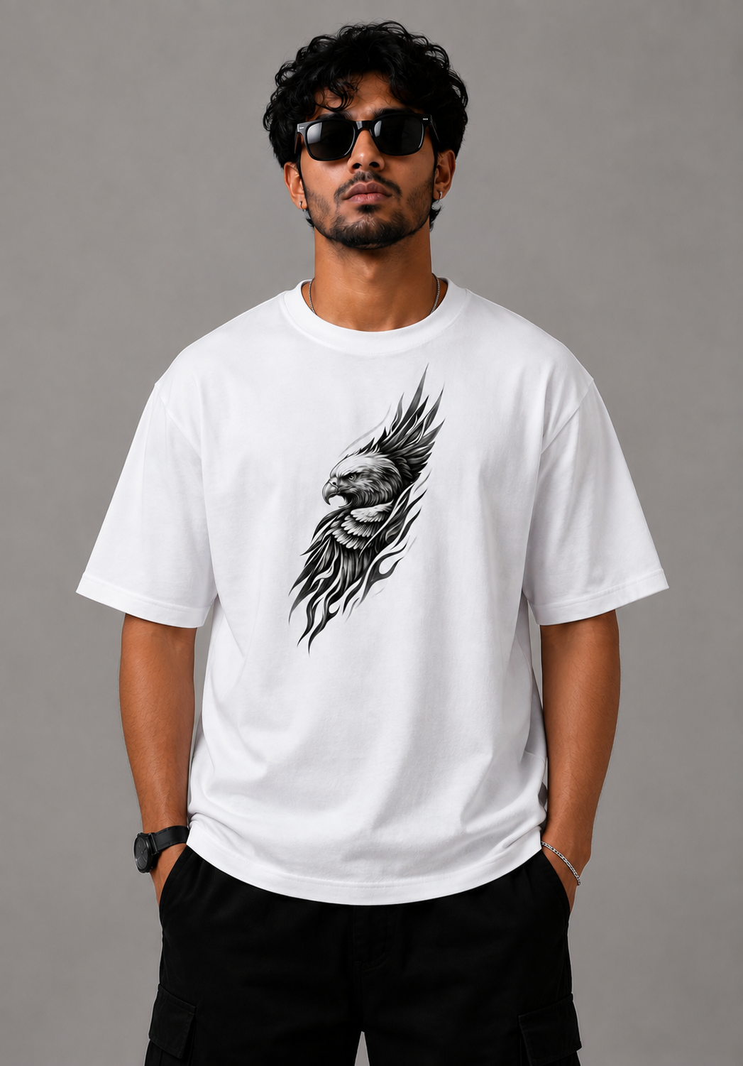 white wolf graphic oversized t-shirt | the divine streetwear