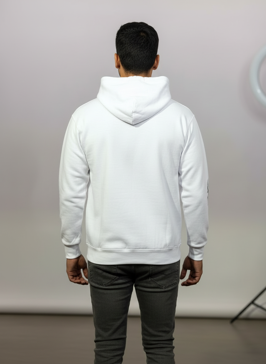 men’s white tribal star graphic hoodie