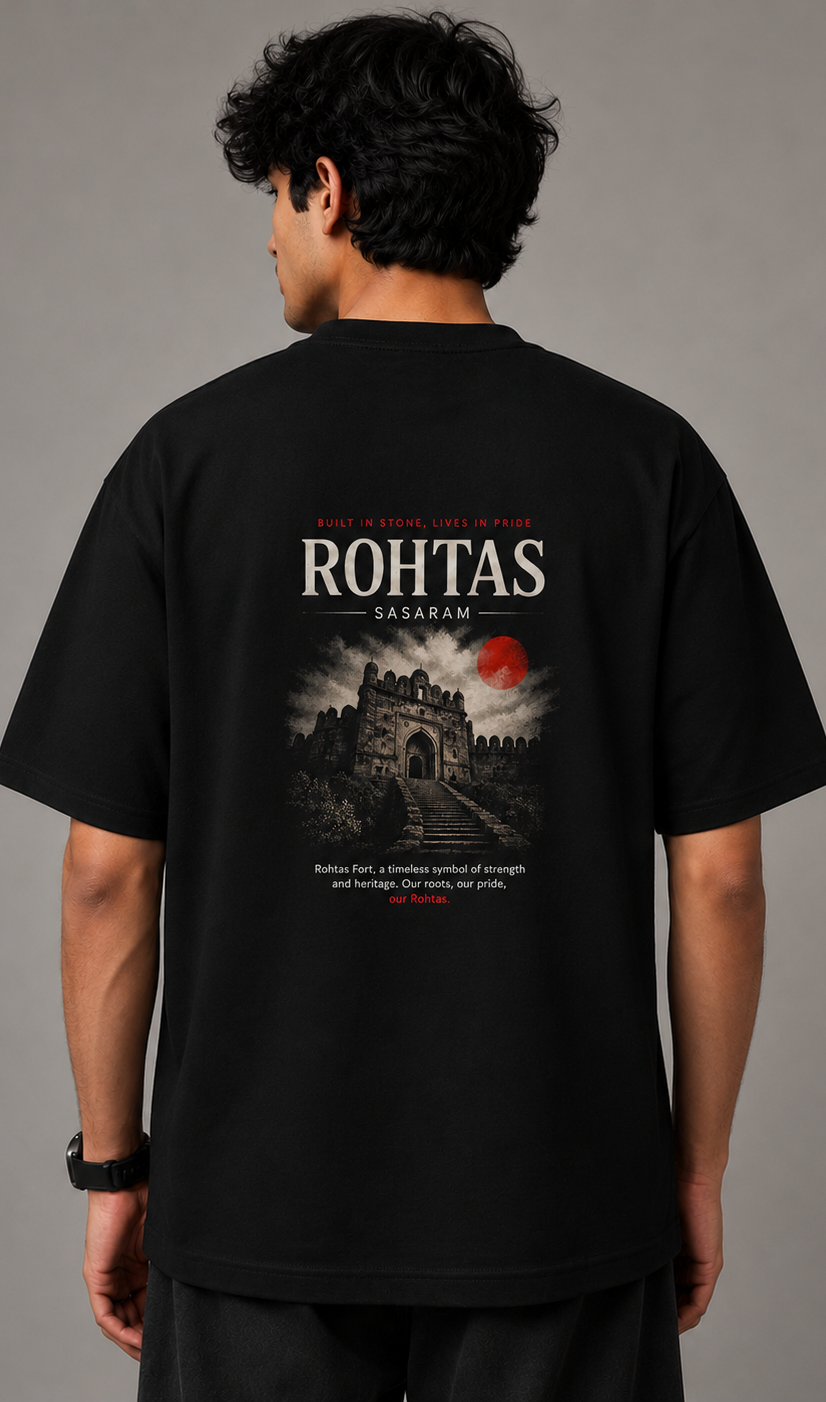 rohtas sasaram oversized t-shirt | heritage streetwear | premium cotton graphic tee