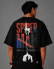 Spider Man Oversized Graphic T-Shirt for Men | Premium Cotton Anime Streetwear Tee | Black