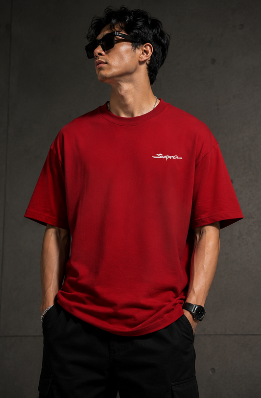 Toyota Supra MK4 Oversized T-Shirt | Red JDM Car Graphic Tee
