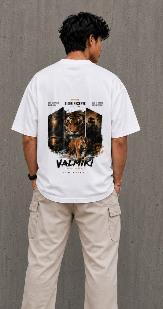 Valmiki Tiger Reserve Oversized T-Shirt | Bihar Wildlife Edition | Premium Graphic Cotton Tee
